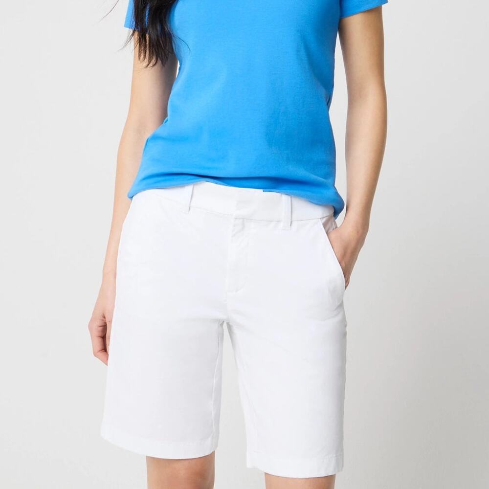 J.Crew Factory 9" Frankie Bermuda Chino Short White Size 14 NWT